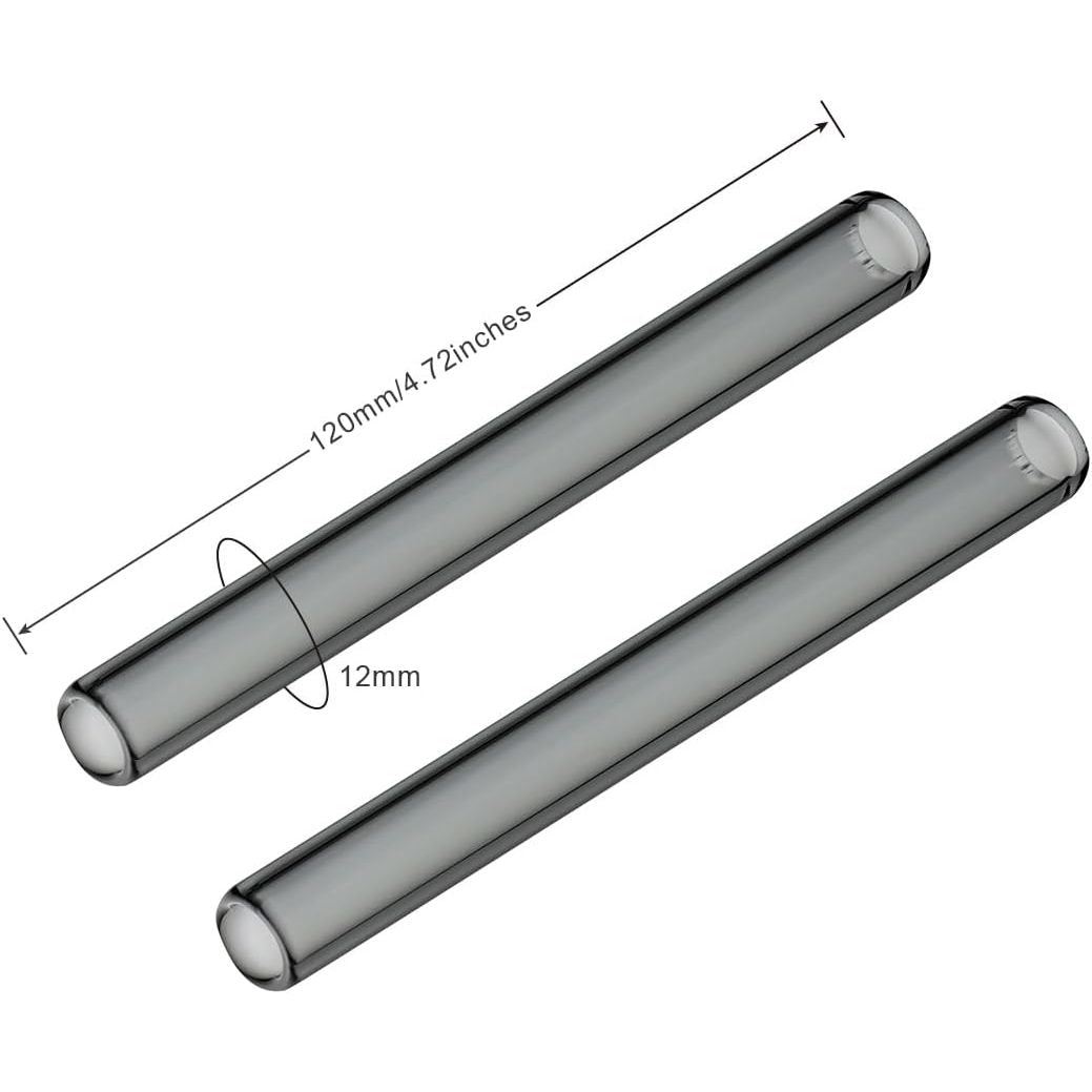 Długie szklane ustniki do POTV LOBO i ONE - zestaw 2 prostych, częściowo czarnych akcesoriów do waporyzatora (120 mm)